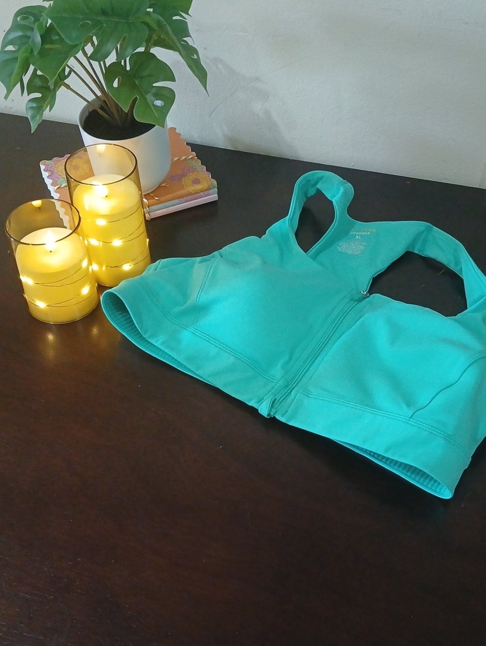 Tek Gear Teal Front-Zip Sports Bra